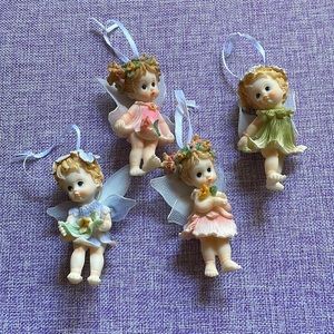 Ceramic Baby Fairies Ornaments (Set of 4)